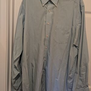 Bass Sky Blue Men's Casual Button Down Shirt 2XL Wrinkle free
